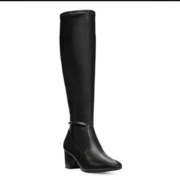 Stuart Weitzman Frannie 60 black leather knee-high boots size 11 - Picture 2 of 6